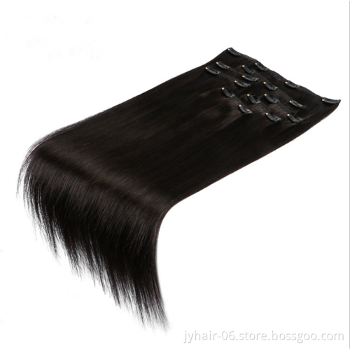 Natural Black 7pc 10pc Per Set African Kinky Curly Clip In Human Hair Extensions 4A 4C Afro Kinky Virgin Hair Clip Ins
